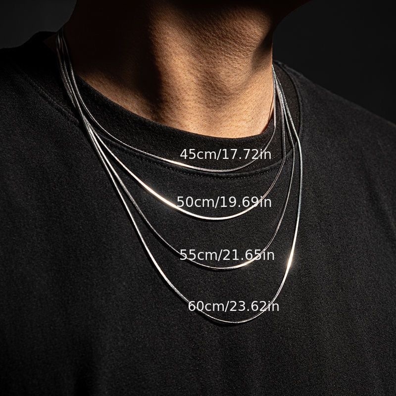 Unisex Minimalist Basic Snake Chain Necklace, Stylish Collarbone